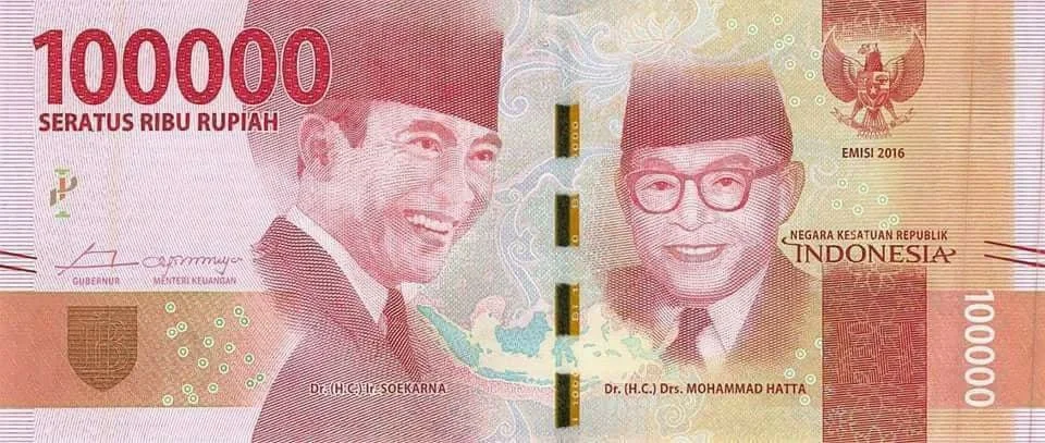 Uang kertas pecahan seratus ribu rupiah